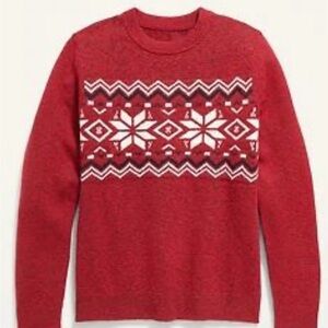 OLD NAVY Gender Neutral Fair Isle Crewneck Sweater for Kids - Size L (10-12)